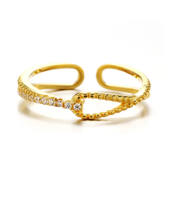 New Fashion S925 Sterling Silver CZ Adjustable Ring