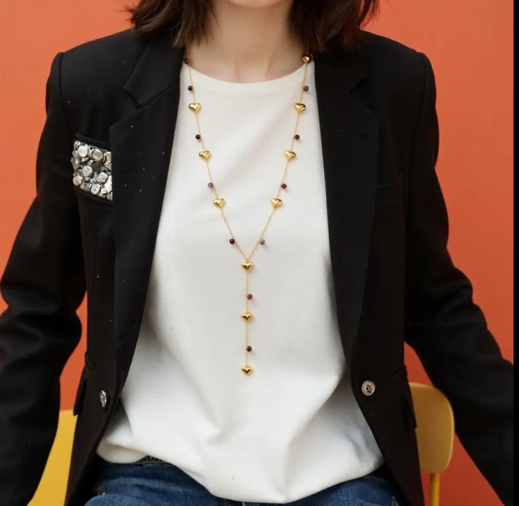 Gold Plated Stainless Steel CZ Necklace