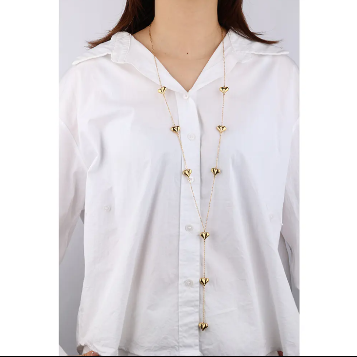 Gold Plated Stainless Steel CZ Necklace