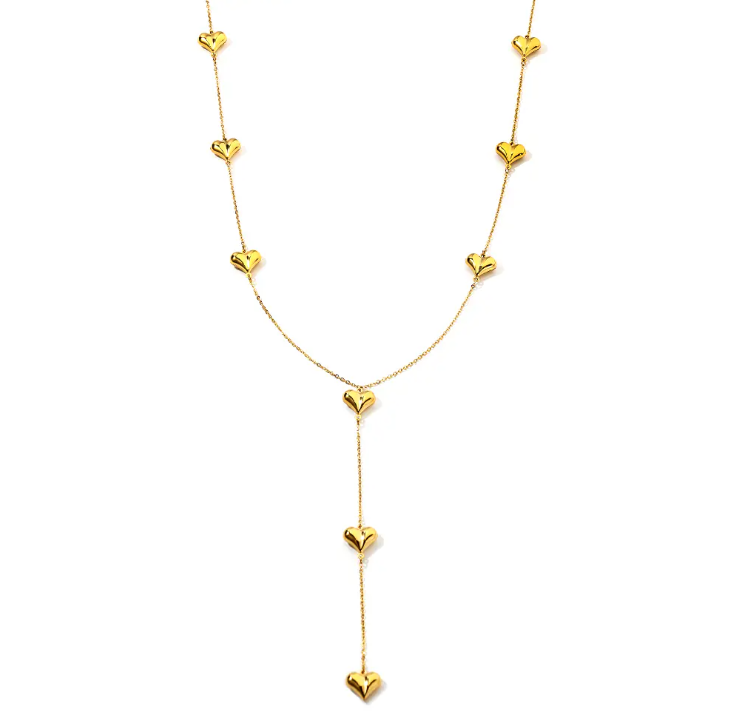 Gold Plated Stainless Steel CZ Necklace