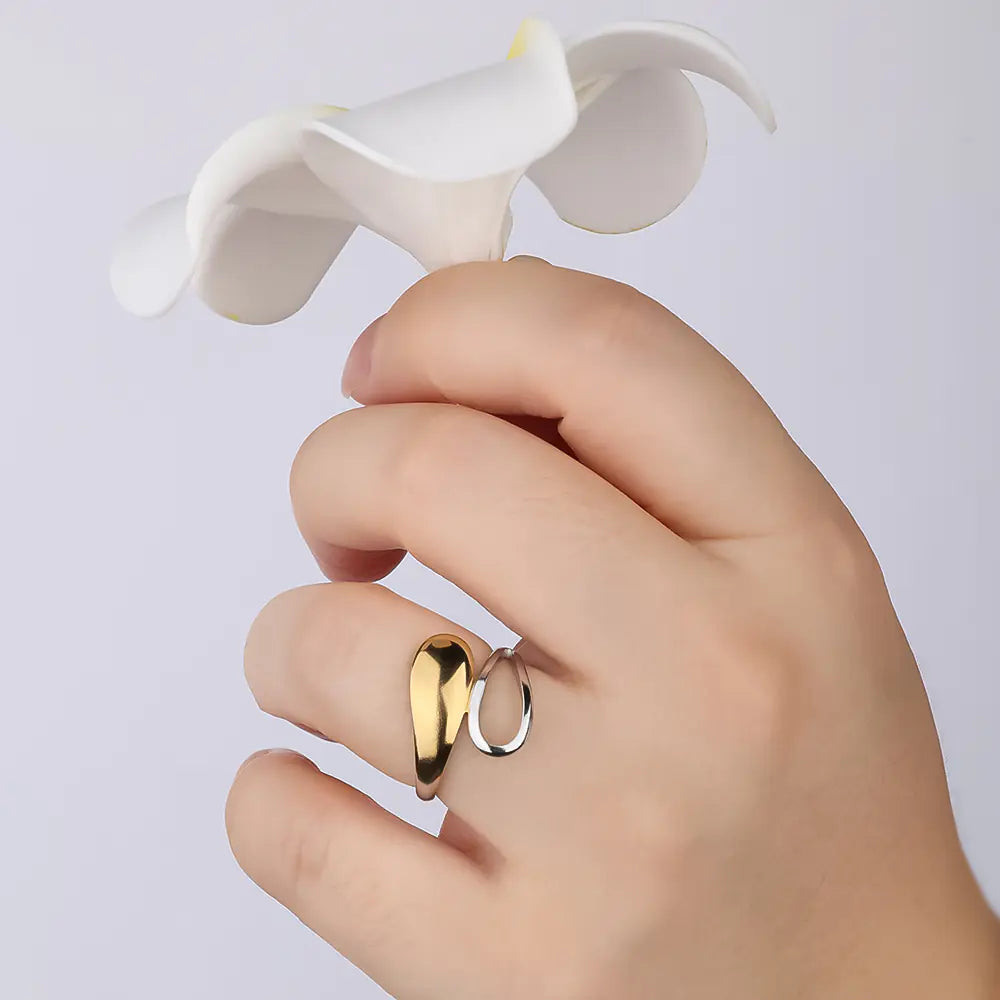 Non Tarnish Double Color Stainless Steel Ring