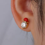 925 Sterling Silver Christmas Design Moissanite Earrings