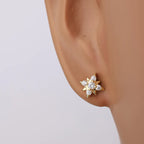 S925 Sterling Silver Flat Backing Minimalist Zircon Stud Earring