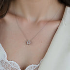 S925 Silver Colorful Heart Bow Star Necklace