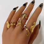 18k Gold Stainless Steel Starfish Opening Ring