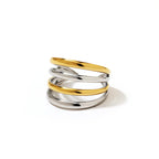 Stainless Steel Four-Row Double-Color Electroplated Ring
