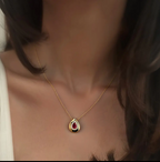 Luxury Teardrop-Shaped Red Zircon 18K Gold Plated Necklace